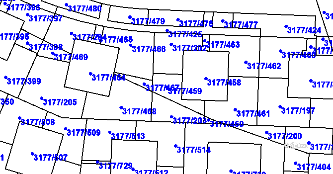 Parcela st. 3177/459 v KÚ Tachov, Katastrální mapa