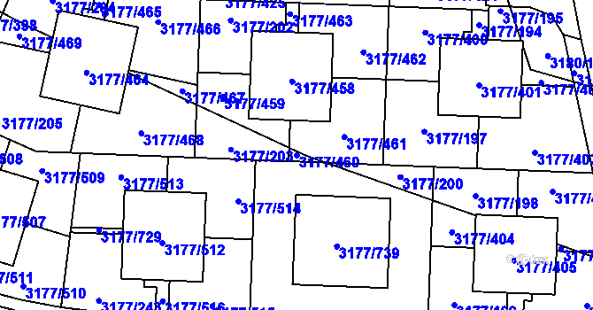 Parcela st. 3177/460 v KÚ Tachov, Katastrální mapa