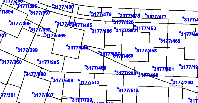 Parcela st. 3177/467 v KÚ Tachov, Katastrální mapa