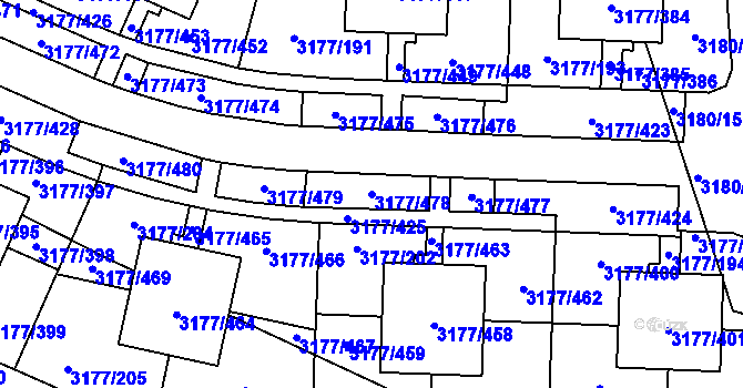 Parcela st. 3177/478 v KÚ Tachov, Katastrální mapa