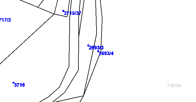 Parcela st. 2693/4 v KÚ Tachov, Katastrální mapa