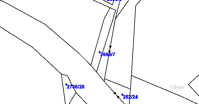 Parcela st. 2699/7 v KÚ Tachov, Katastrální mapa