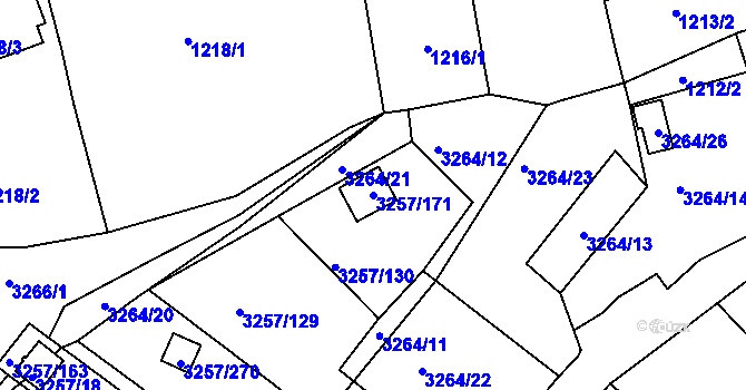 Parcela st. 3257/171 v KÚ Tachov, Katastrální mapa