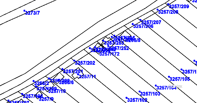 Parcela st. 3257/172 v KÚ Tachov, Katastrální mapa