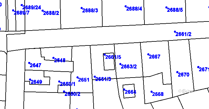 Parcela st. 2661/5 v KÚ Tachov, Katastrální mapa