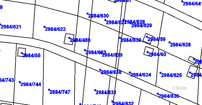 Parcela st. 2984/829 v KÚ Tachov, Katastrální mapa