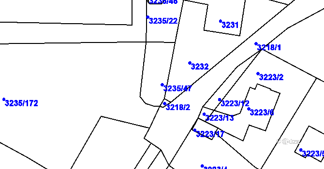 Parcela st. 3235/47 v KÚ Tachov, Katastrální mapa