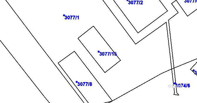 Parcela st. 3077/15 v KÚ Tachov, Katastrální mapa