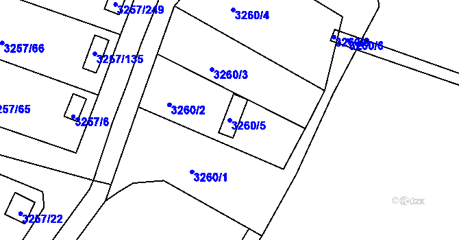Parcela st. 3260/5 v KÚ Tachov, Katastrální mapa