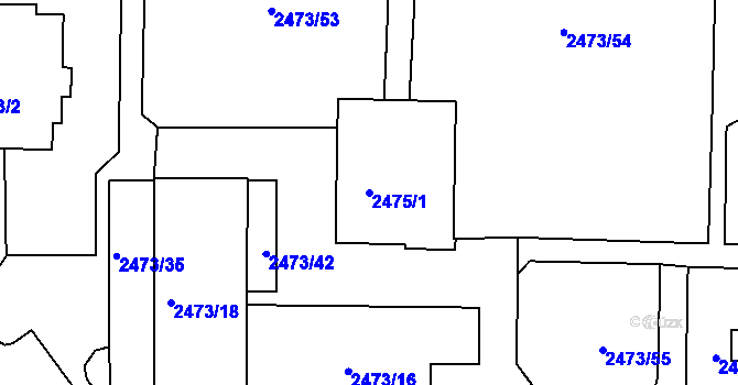 Parcela st. 2475/1 v KÚ Tachov, Katastrální mapa
