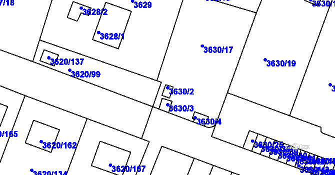 Parcela st. 3630/2 v KÚ Tachov, Katastrální mapa