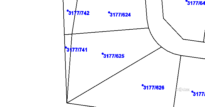 Parcela st. 3177/625 v KÚ Tachov, Katastrální mapa