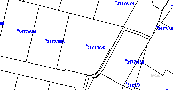 Parcela st. 3177/652 v KÚ Tachov, Katastrální mapa