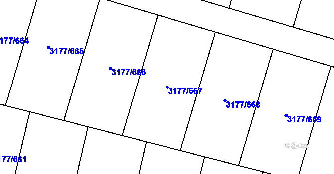 Parcela st. 3177/667 v KÚ Tachov, Katastrální mapa