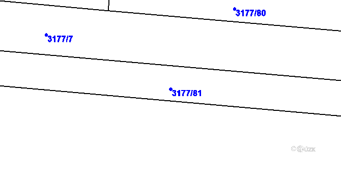 Parcela st. 3177/81 v KÚ Tachov, Katastrální mapa