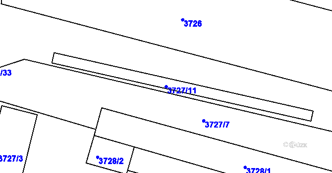 Parcela st. 3727/11 v KÚ Tachov, Katastrální mapa