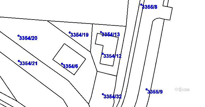Parcela st. 3354/12 v KÚ Tachov, Katastrální mapa