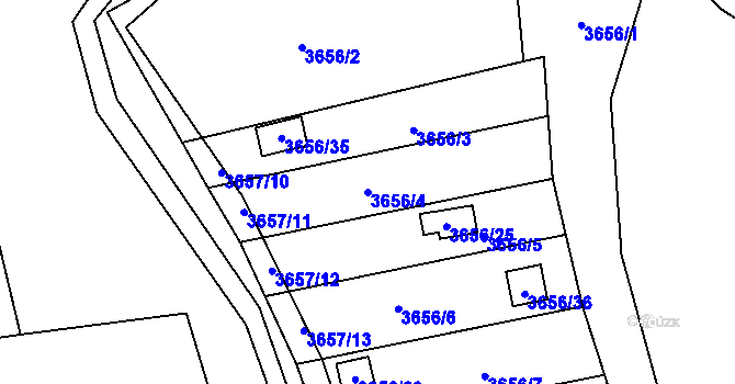 Parcela st. 3656/4 v KÚ Tachov, Katastrální mapa
