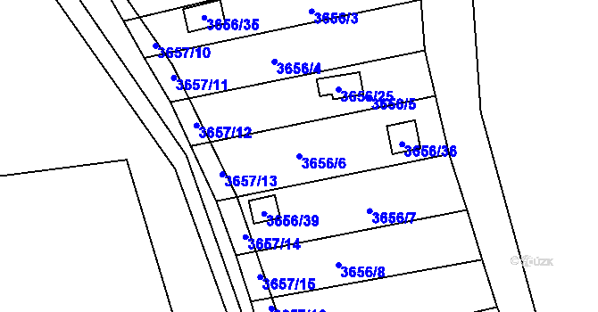 Parcela st. 3656/6 v KÚ Tachov, Katastrální mapa