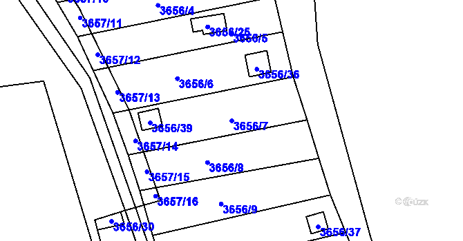 Parcela st. 3656/7 v KÚ Tachov, Katastrální mapa