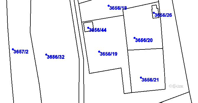Parcela st. 3656/19 v KÚ Tachov, Katastrální mapa