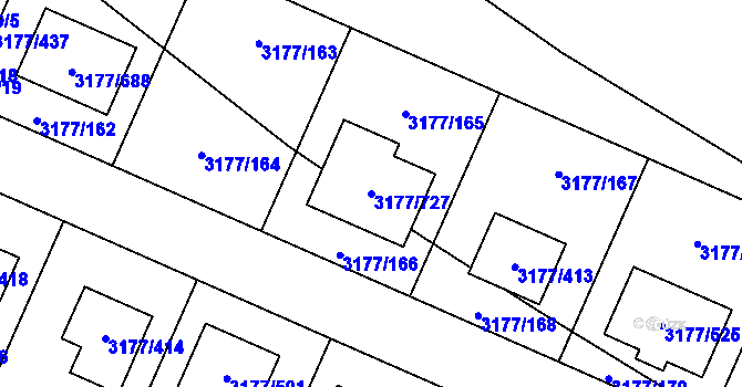 Parcela st. 3177/727 v KÚ Tachov, Katastrální mapa