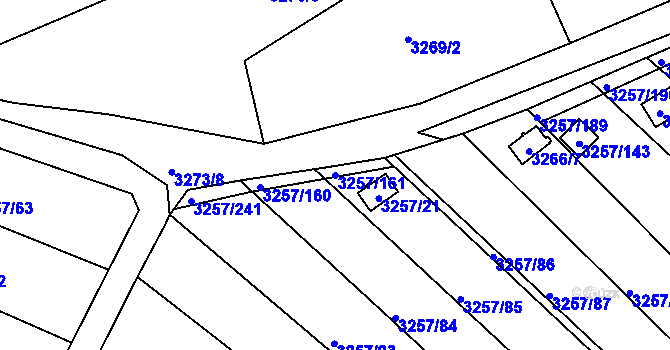 Parcela st. 3257/161 v KÚ Tachov, Katastrální mapa