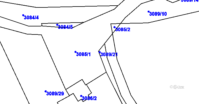 Parcela st. 3089/21 v KÚ Tachov, Katastrální mapa