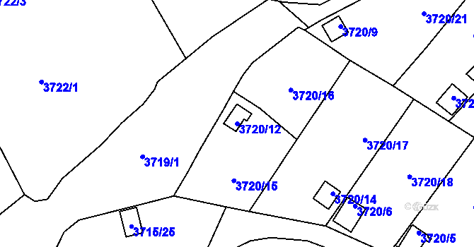 Parcela st. 3720/12 v KÚ Tachov, Katastrální mapa