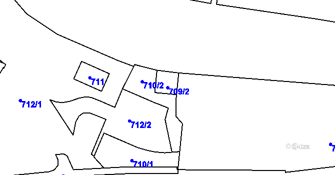 Parcela st. 709/2 v KÚ Tachov, Katastrální mapa