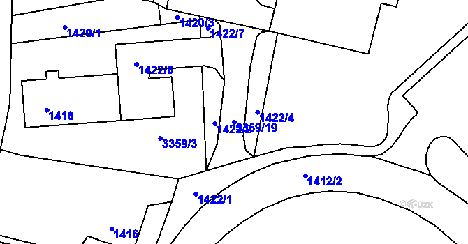 Parcela st. 3359/19 v KÚ Tachov, Katastrální mapa