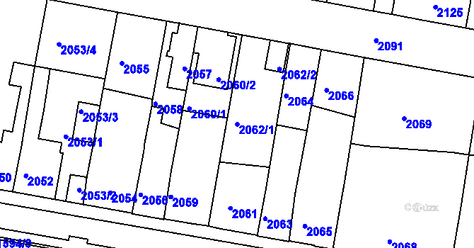 Parcela st. 2062/1 v KÚ Tachov, Katastrální mapa