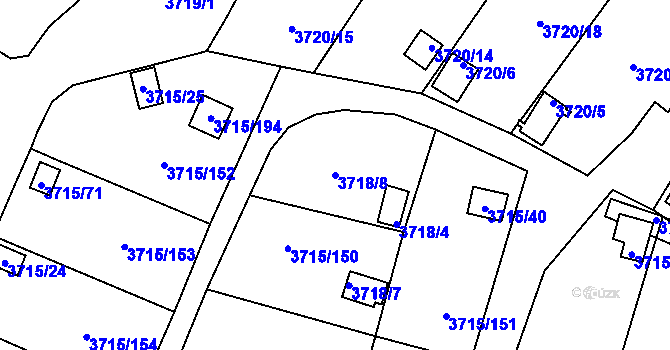 Parcela st. 3718/8 v KÚ Tachov, Katastrální mapa