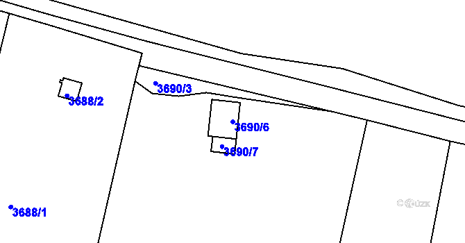 Parcela st. 3690/6 v KÚ Tachov, Katastrální mapa