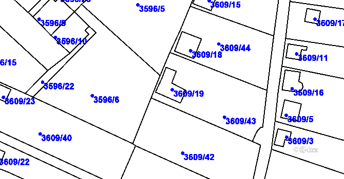 Parcela st. 3609/19 v KÚ Tachov, Katastrální mapa