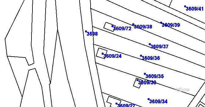 Parcela st. 3609/24 v KÚ Tachov, Katastrální mapa