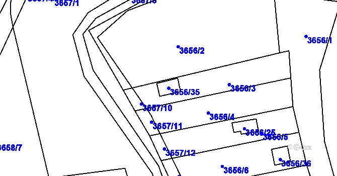 Parcela st. 3656/35 v KÚ Tachov, Katastrální mapa
