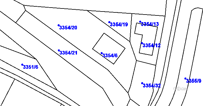 Parcela st. 3354/6 v KÚ Tachov, Katastrální mapa