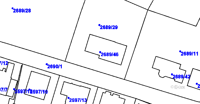 Parcela st. 2689/46 v KÚ Tachov, Katastrální mapa