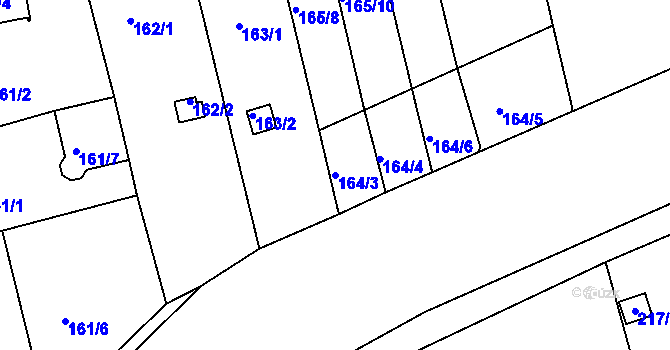 Parcela st. 164/3 v KÚ Tachov, Katastrální mapa