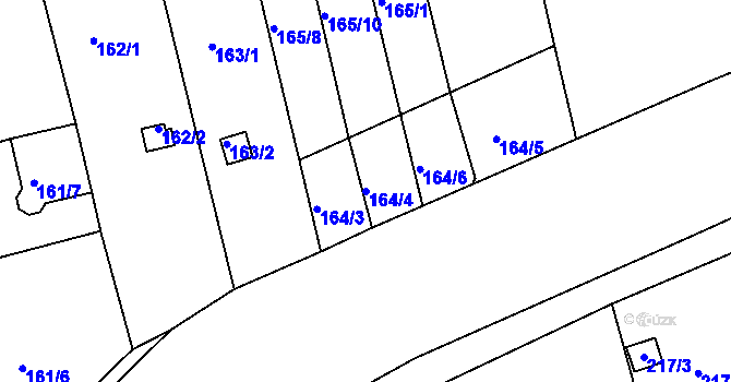 Parcela st. 164/4 v KÚ Tachov, Katastrální mapa