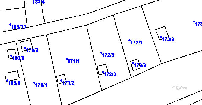 Parcela st. 172/5 v KÚ Tachov, Katastrální mapa