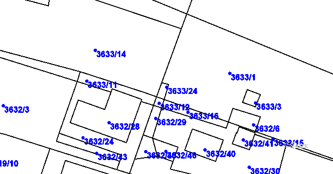 Parcela st. 3633/24 v KÚ Tachov, Katastrální mapa