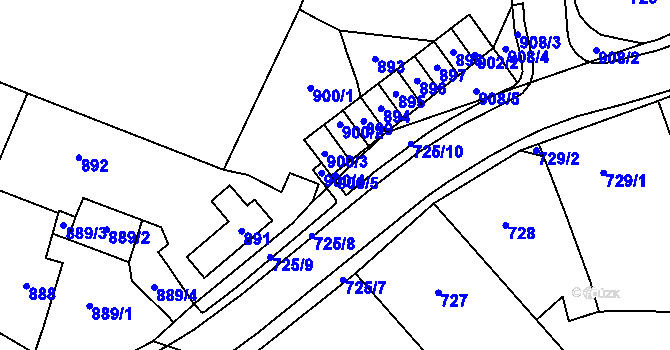 Parcela st. 900/5 v KÚ Tachov, Katastrální mapa