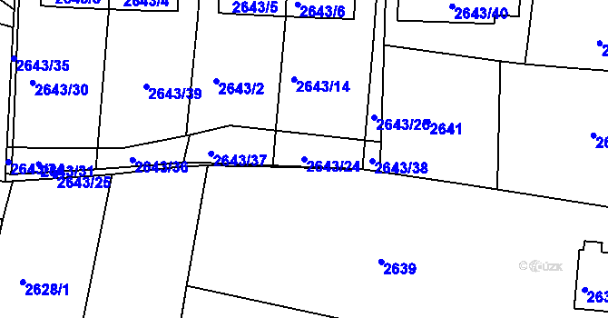 Parcela st. 2643/24 v KÚ Tachov, Katastrální mapa