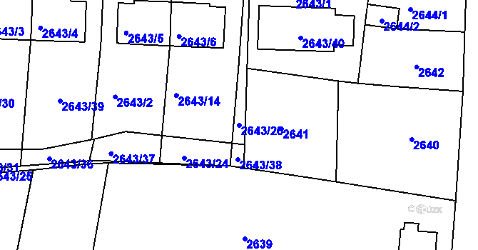 Parcela st. 2643/26 v KÚ Tachov, Katastrální mapa