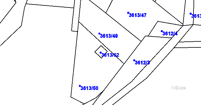 Parcela st. 3613/52 v KÚ Tachov, Katastrální mapa