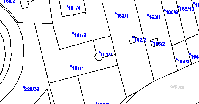 Parcela st. 161/7 v KÚ Tachov, Katastrální mapa