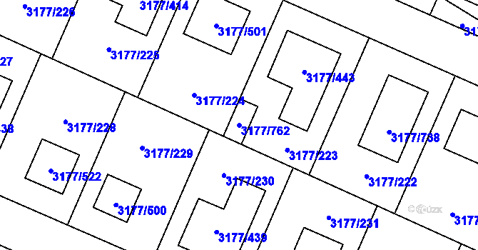 Parcela st. 3177/762 v KÚ Tachov, Katastrální mapa