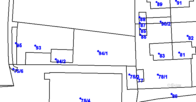 Parcela st. 94/1 v KÚ Tachov, Katastrální mapa